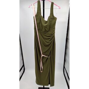 Lulu's Olive Green Draped Maxi Dress